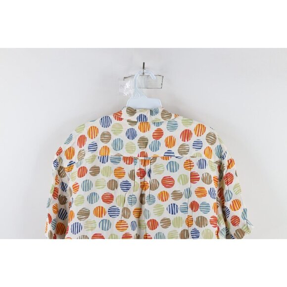 Vintage 90s Esprit Womens Medium Polka Dot Looped Collar Button Shirt Rayon - Picture 14 of 15